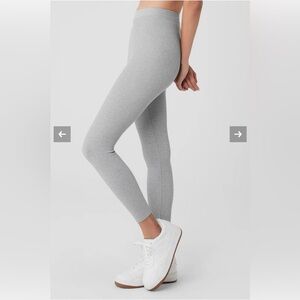 ALO Yoga Ribbed High-Waist 7/8 Blissful Legging - size XS Athletic Heather Grey